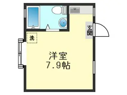 コーポ富士(ワンルーム/2階)の間取り写真