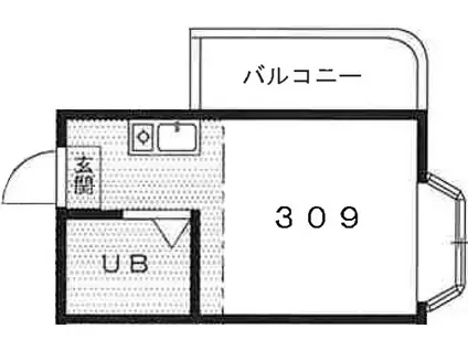 プリンセスコート代沢(ワンルーム/3階)の間取り写真