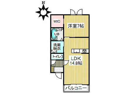 タイタスI(1LDK/2階)の間取り写真