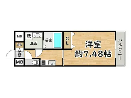 CROUD尼崎(1K/4階)の間取り写真