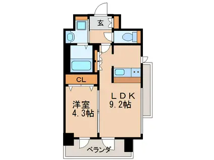 アドバンス名古屋モクシー(1LDK/13階)の間取り写真