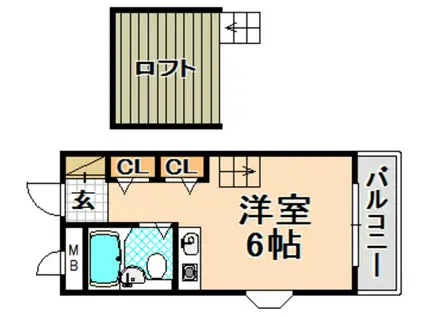 アパートメントハウスN・N(ワンルーム/2階)の間取り写真