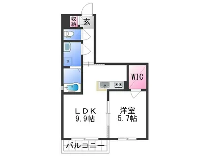 シャーメゾン宝亀(1LDK/2階)の間取り写真