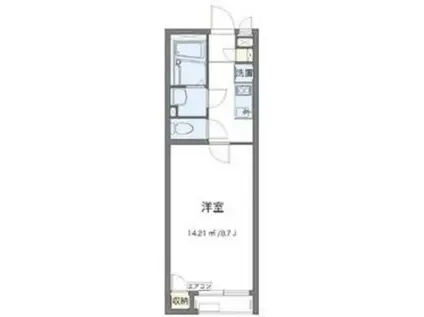 クレイノジュネス南栗原(1K/2階)の間取り写真