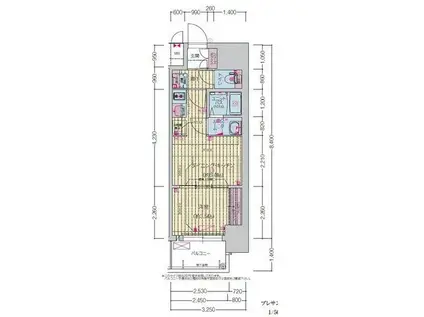 プレサンス上前津エレスタ(1DK/2階)の間取り写真