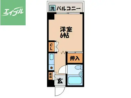 あこ物産ビル(ワンルーム/3階)の間取り写真