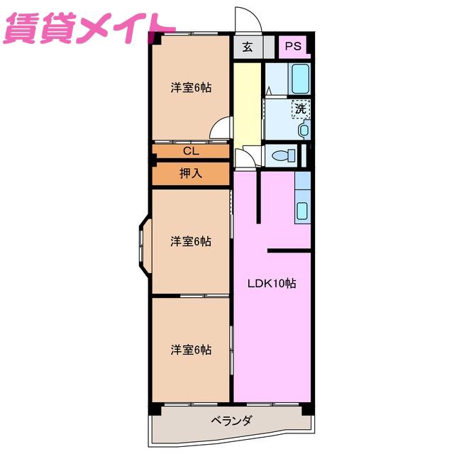VIA EMILIA(3LDK/5階)の間取り写真