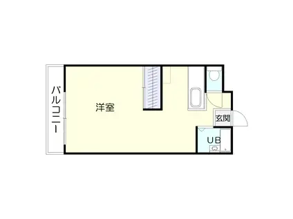オークビラ上之園(ワンルーム/2階)の間取り写真