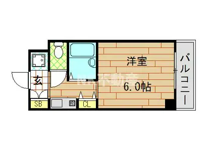 ブルグリンコート布施駅前(1K/6階)の間取り写真