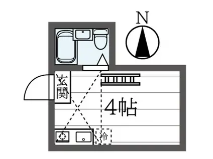 ライフピアラルゴ(ワンルーム/2階)の間取り写真