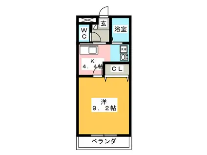 メゾン・ド・ビジュ(1K/1階)の間取り写真