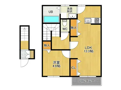 CIERO(1LDK/2階)の間取り写真