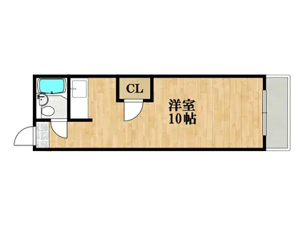 グリーン蛍(ワンルーム/3階)の間取り写真