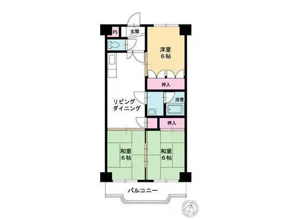 中圭ビル(3LDK/3階)の間取り写真
