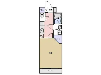ZEROビル(1K/1階)の間取り写真
