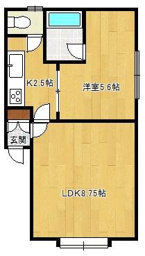 カイセイマンション(1LDK/1階)の間取り写真