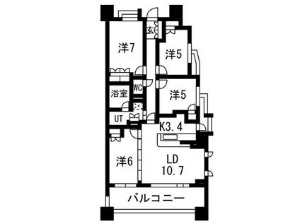 ロイヤルクレスト金山(4LDK/8階)の間取り写真