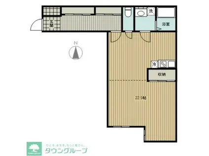 バウムハウス本宿(ワンルーム/3階)の間取り写真