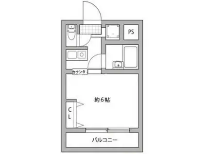 コスモメイト北野(1K/4階)の間取り写真