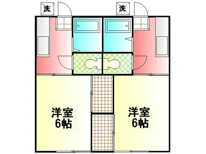 飯田第5ハイツ(1K/2階)の間取り写真