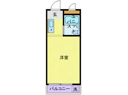 スカイコート池尻(ワンルーム/1階)の間取り写真