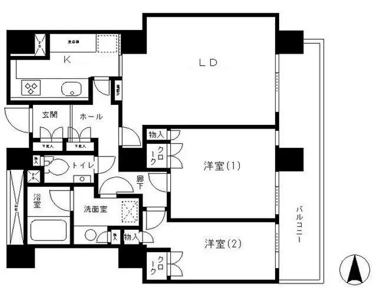 リバーポイントタワー 3階階 間取り