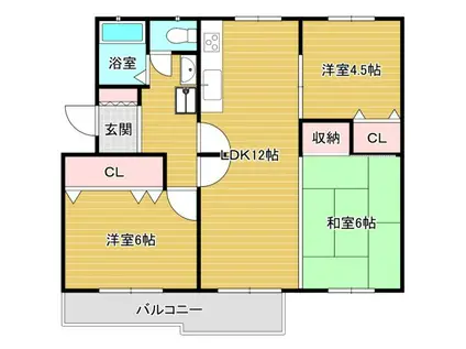 金剛第2145棟(3LDK/4階)の間取り写真