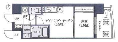 セレニテ北久宝寺(1DK/8階)の間取り写真