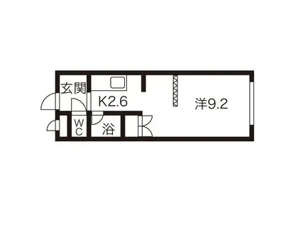 シティノースワン(1K/1階)の間取り写真