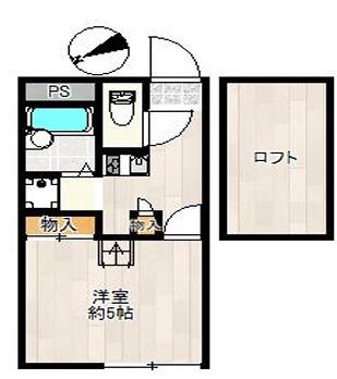 カラコレス(1K/2階)の間取り写真