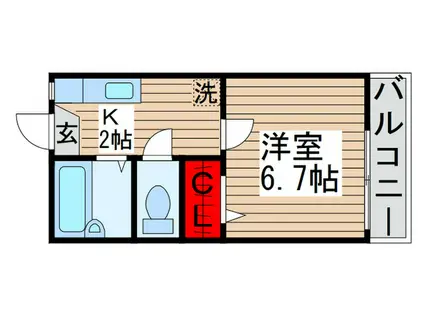 サンガーデンおゆみ野(1K/1階)の間取り写真