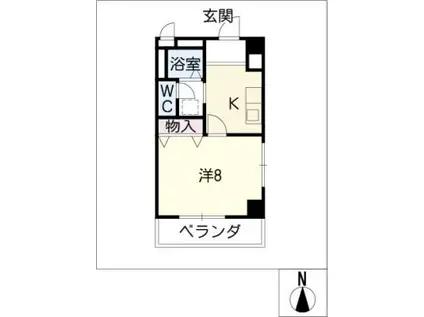 グレース小坂本町(1K/2階)の間取り写真