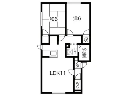ハビタ45(2LDK/2階)の間取り写真