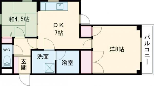 パティオ香里園東(2DK/2階)の間取り写真