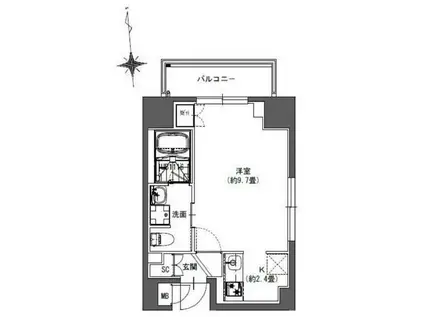 ラ ドゥセール東神田(ワンルーム/6階)の間取り写真