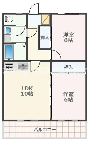 ベルメゾン(2LDK/3階)の間取り写真