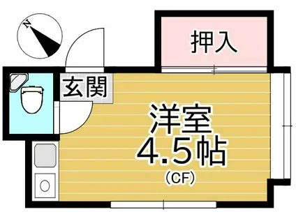ハイツ若草(ワンルーム/2階)の間取り写真