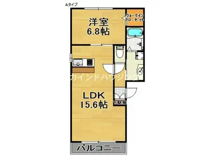 パークウエスト住吉公園(1LDK/2階)の間取り写真