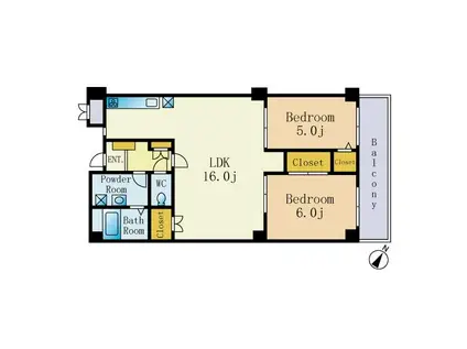 アンハウス(2LDK/3階)の間取り写真