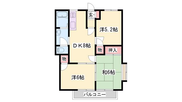 ニューシティージョー(3DK/2階)の間取り写真