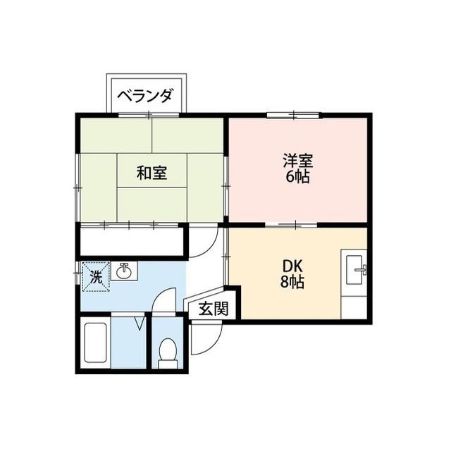 アネックスリバティー(2DK/2階)の間取り写真