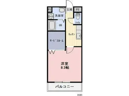 コンフォート26(1K/1階)の間取り写真