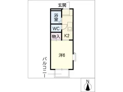 アーバンライフ太田(1K/2階)の間取り写真