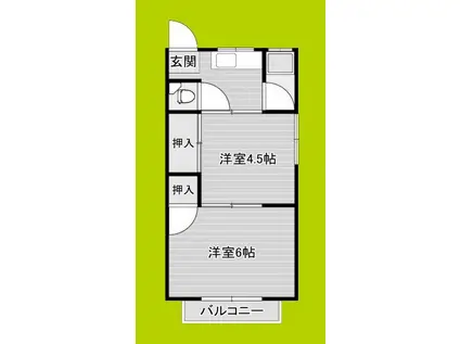 グランコート加美東(2K/2階)の間取り写真