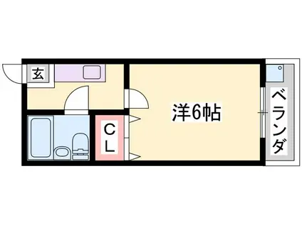 アルファ嬉野(1K/1階)の間取り写真