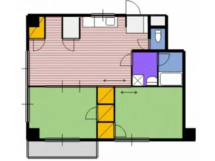 サニーヒル江波(2LDK/3階)の間取り写真