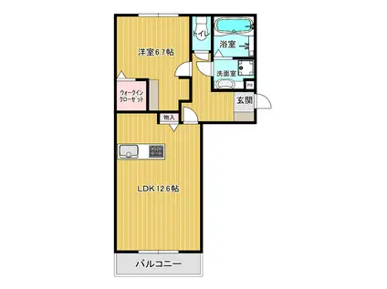 アルフィーネII(1LDK/1階)の間取り写真