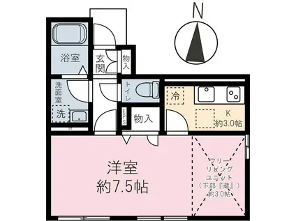 COLLARETT(1SK/1階)の間取り写真