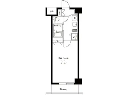 リガーレ浮間公園(1K/3階)の間取り写真