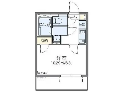 レオネクストラフテル西台(1K/2階)の間取り写真